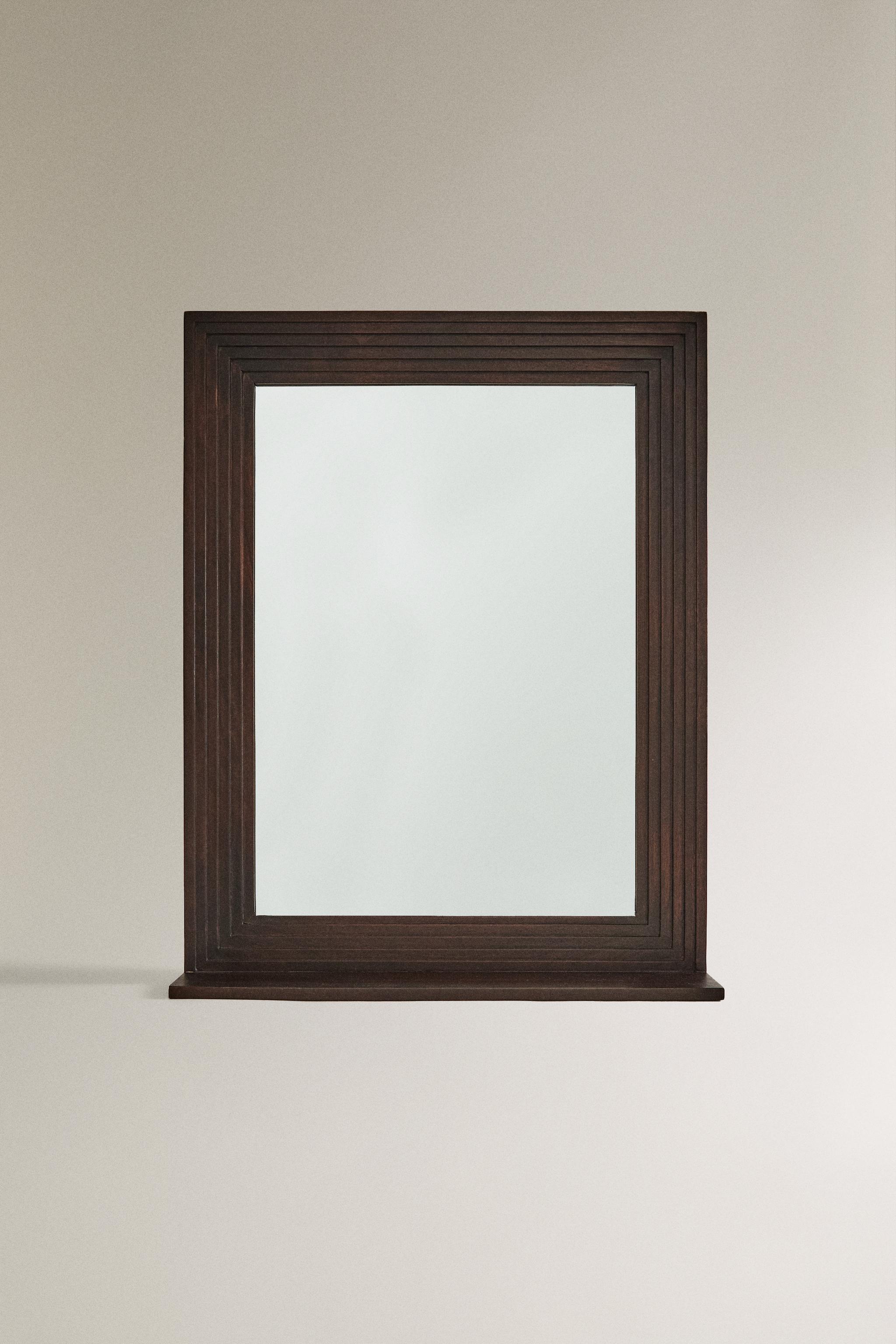WOODEN WALL MIRROR